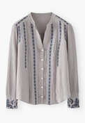 Embroidered blouse, Warm grey, webstill