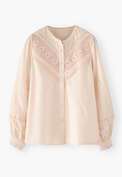 Chambray pintuck blouse, Pearl, webstill