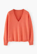 V-neck sweater, Coral, webstill
