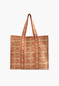 Printed quilted bag, Orange tan, webstill