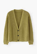 V-neck cardigan, Lime, webstill