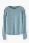 Puff-sleeve sweater, Cerulean grey, webstill
