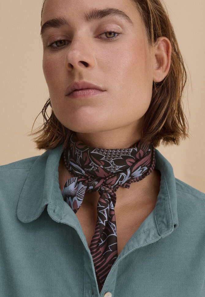 Printed scarf, Cornflower grape, completeTheLook