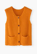 Sleeveless cardigan, Saffron, webstill