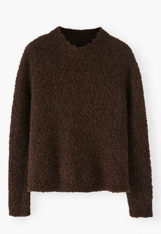 Round-neck sweater, Dark chocolate, webstill