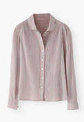 Crinkle striped blouse, Sky red, webstill