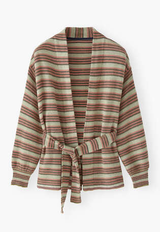 Striped cardigan, Olive rose, webstill
