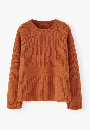 Rib-stitch sweater, Burnt orange, webstill