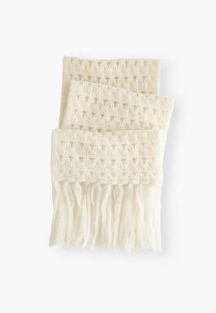 Crochet stitch scarf, Ecru, webstill