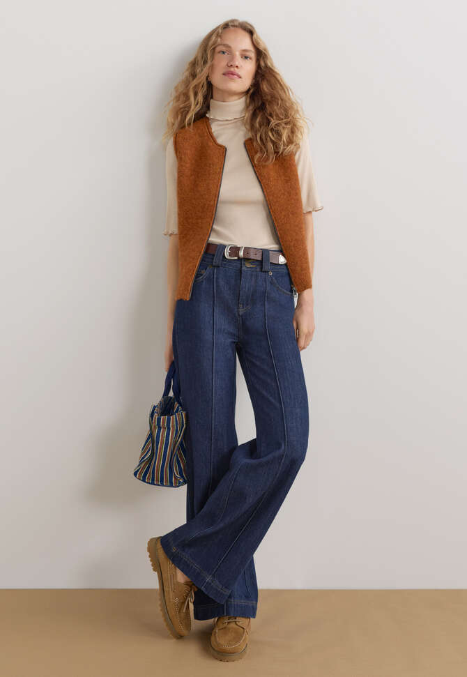 Drapey wide-leg jeans, Rinse wash, completeTheLook