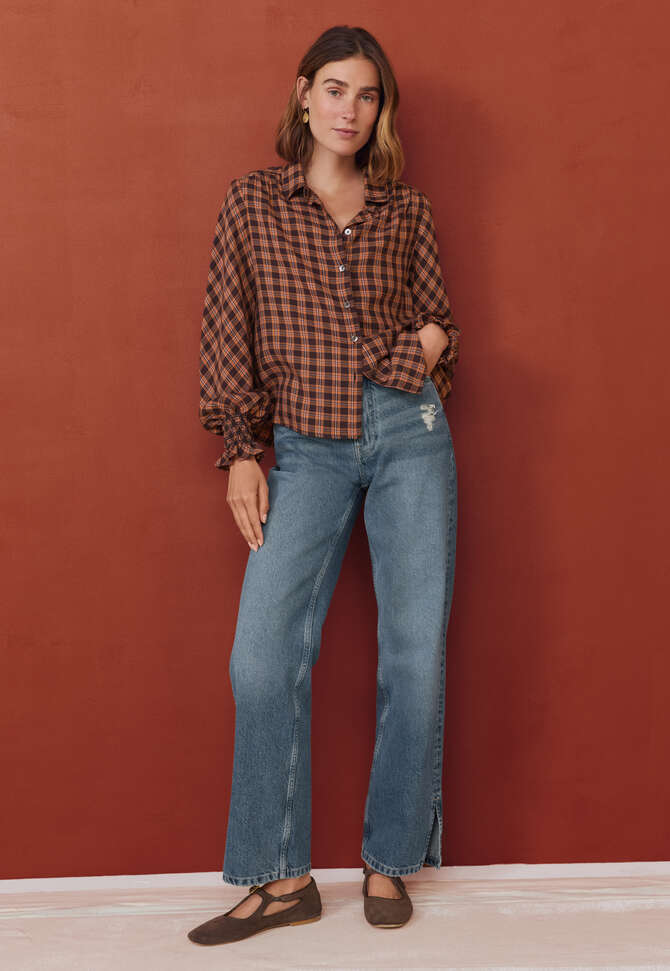 Split-hem jeans, Marine blue, completeTheLook
