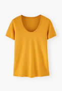 Scoop-neck T-shirt, Golden yellow, webstill