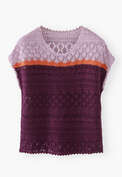 Crochet stitch sweater, Aubergine orange, webstill