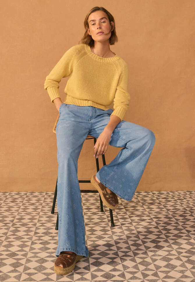 Drawstring sweater, Soft yellow, completeTheLook