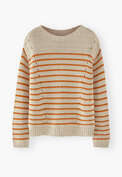 Stripe sweater, Ecru orange, webstill