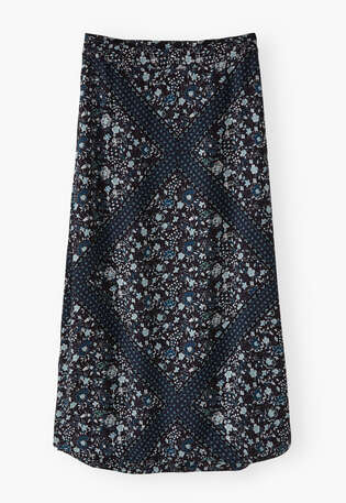 Printed skirt, Aqua black, webstill