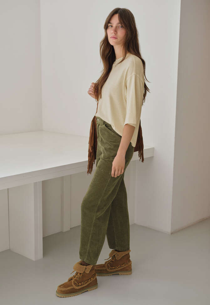 Horseshoe cord trouser, Dark khaki, completeTheLook