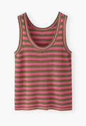 Striped sleeveless knit, Moss pink, webstill