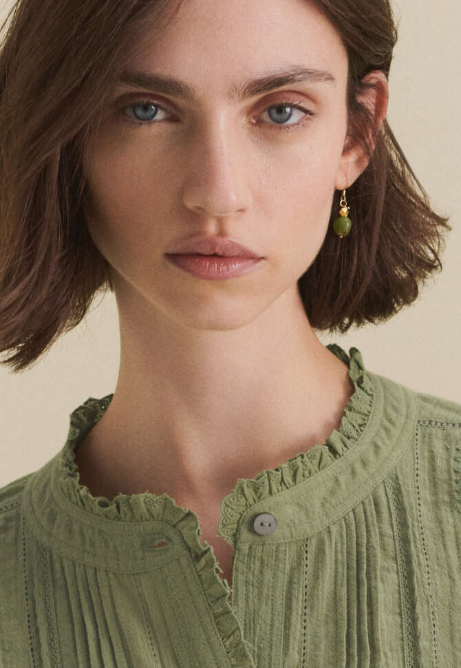 Drop earring, Green gold, completeTheLook