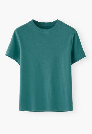 Ribbed jersey T-shirt, Teal, webstill