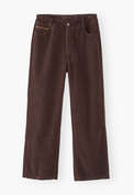 Cropped cord trousers, Chocolate, webstill