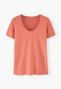 Scoop-neck T-shirt, Coral rose, webstill