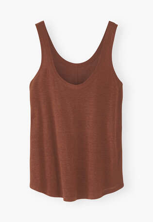 Scoop-neck vest, Mahogany, webstill