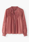 Lace pintuck blouse, Pink raspberry, webstill