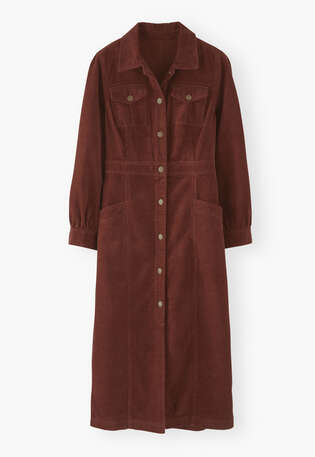 Long cord dress, Mahogany, webstill