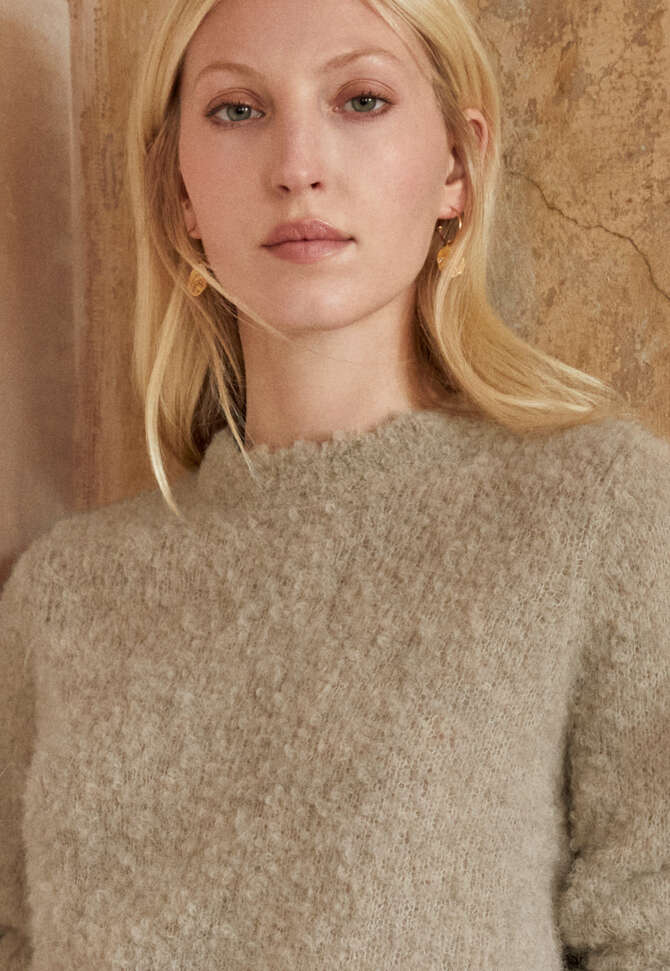 Round-neck sweater, Light fawn, completeTheLook