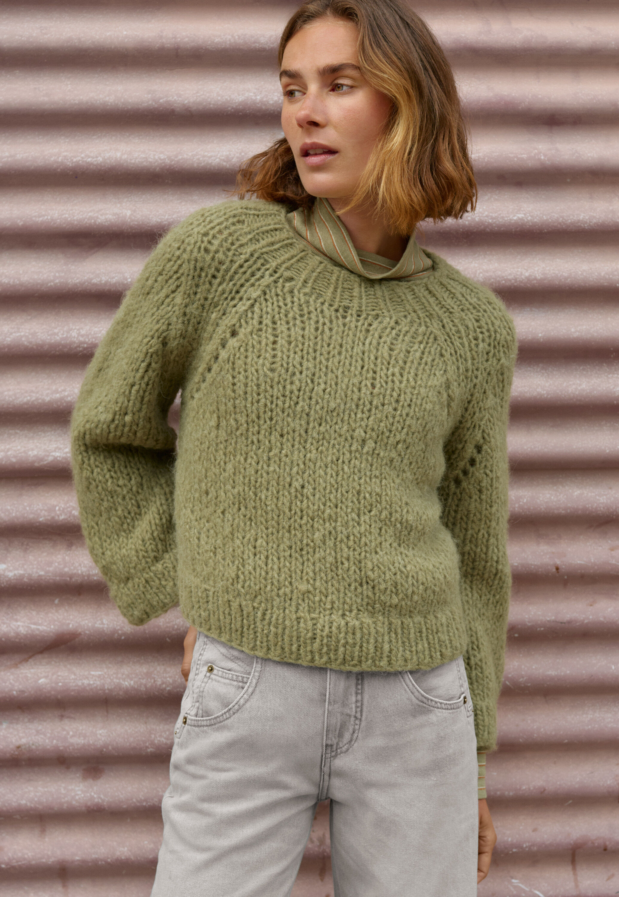 Cable-stitch hat