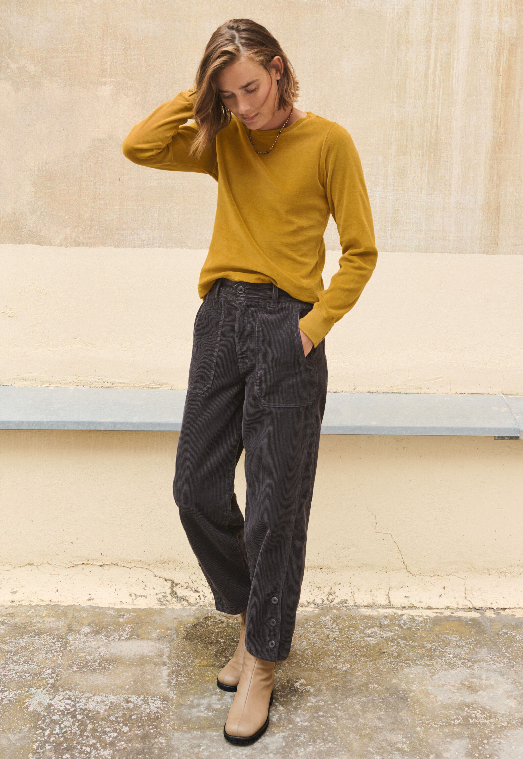 Lace-stitch sweater