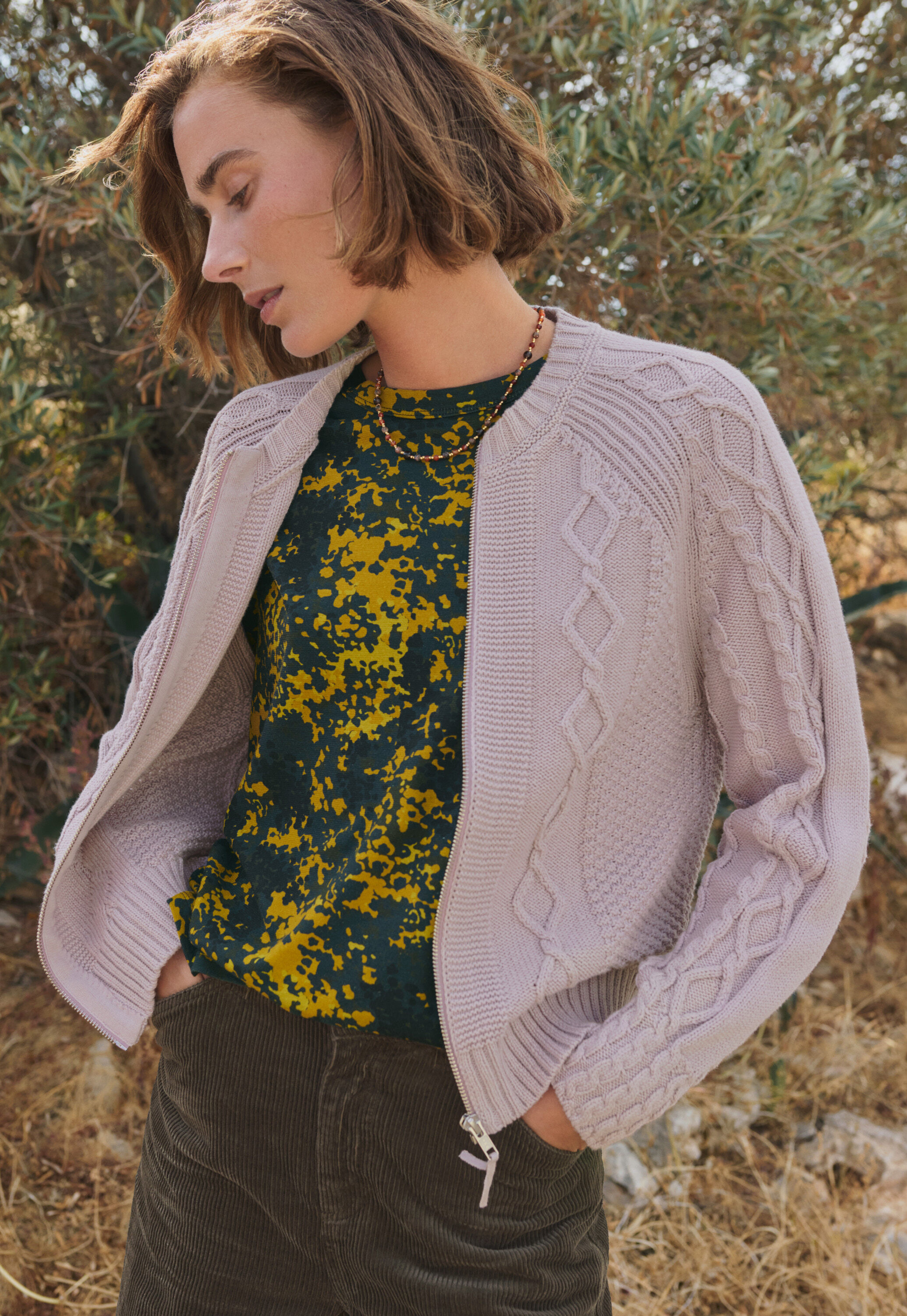 Reverse striped sweater
