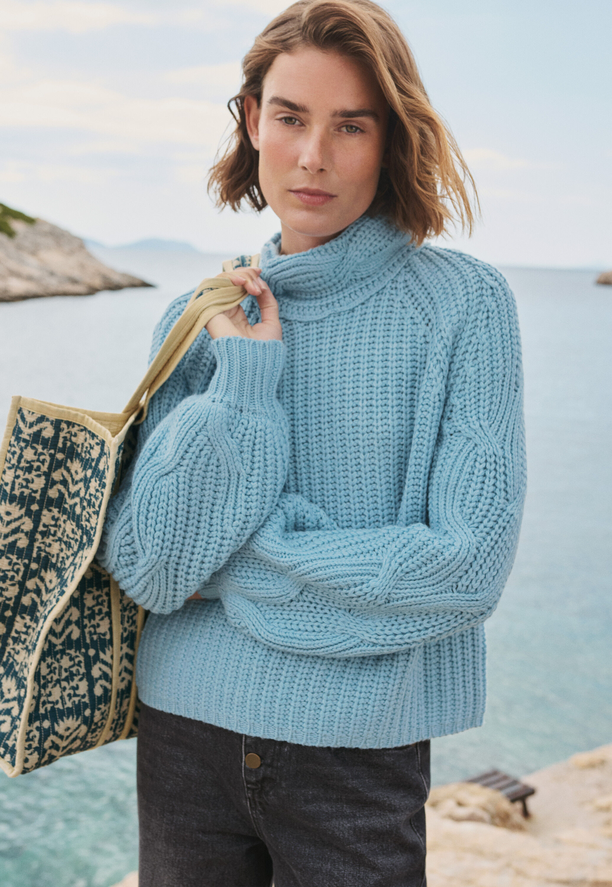 Reverse striped sweater