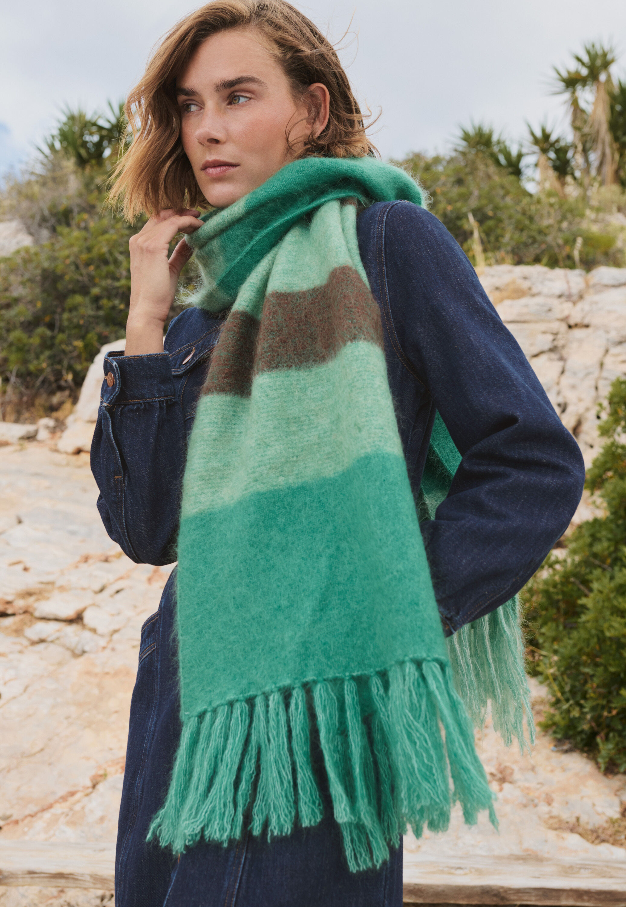 Reverse striped sweater