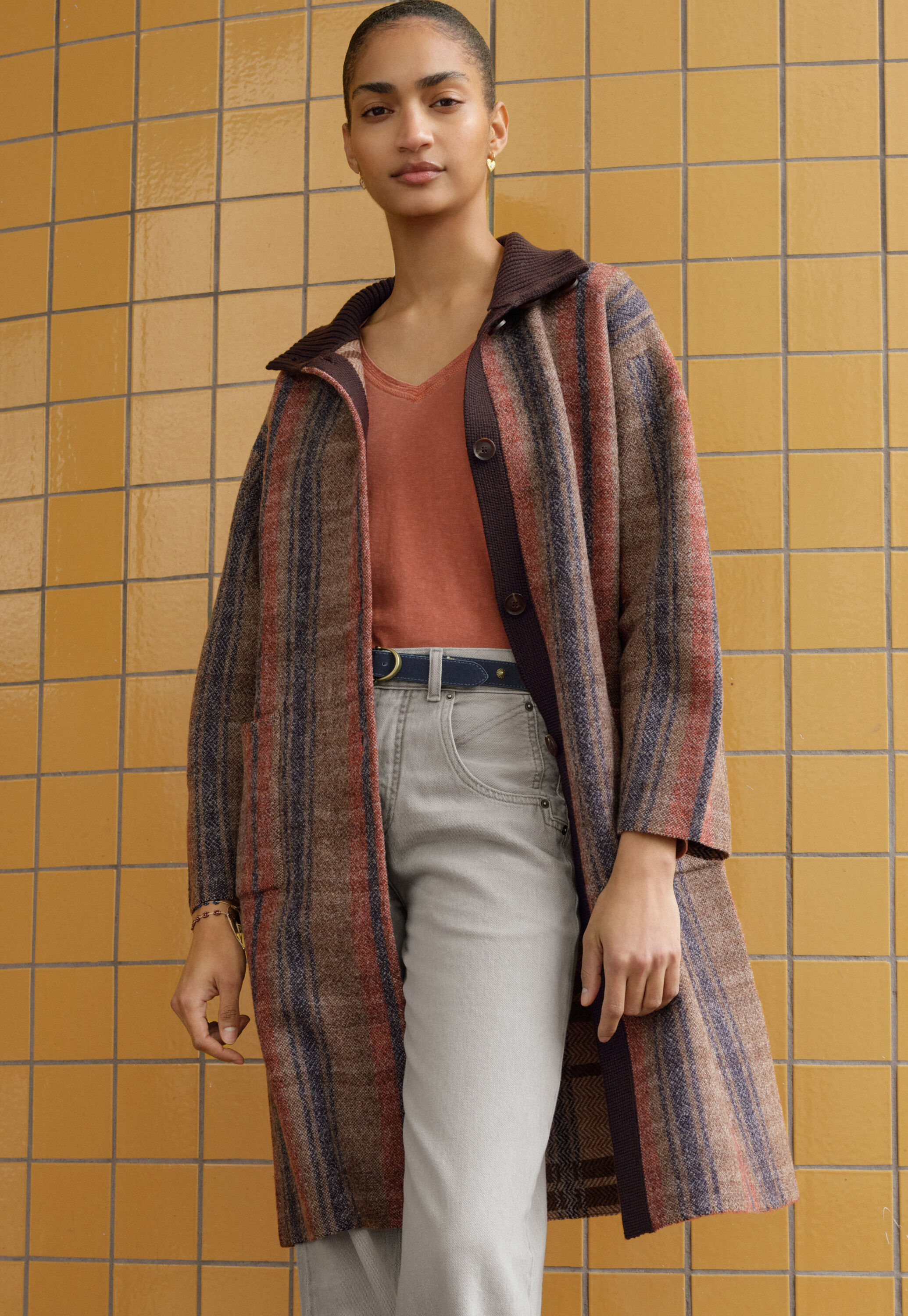 Stripe coat, Brown chilli, large