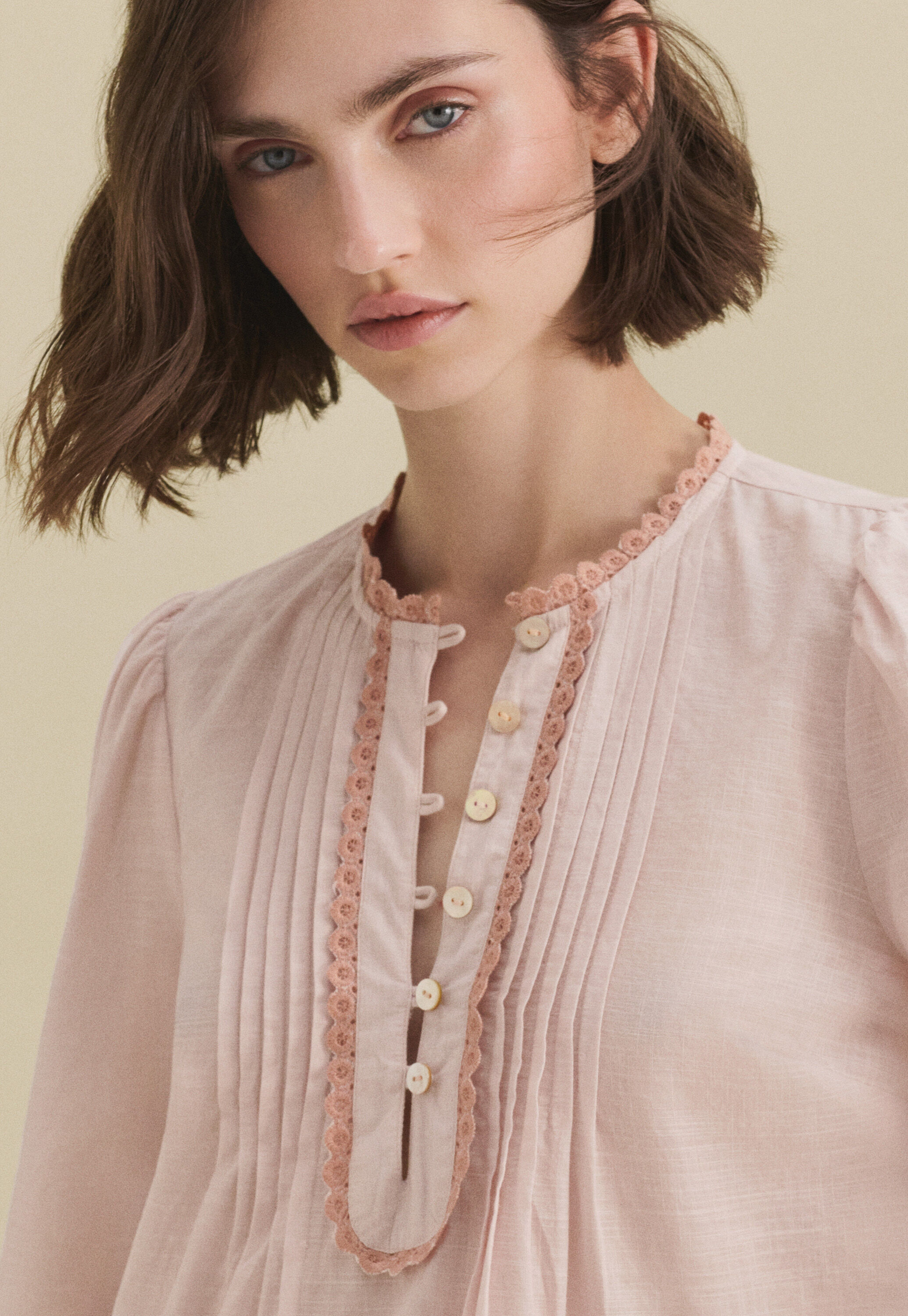 Lace-stitch sweater