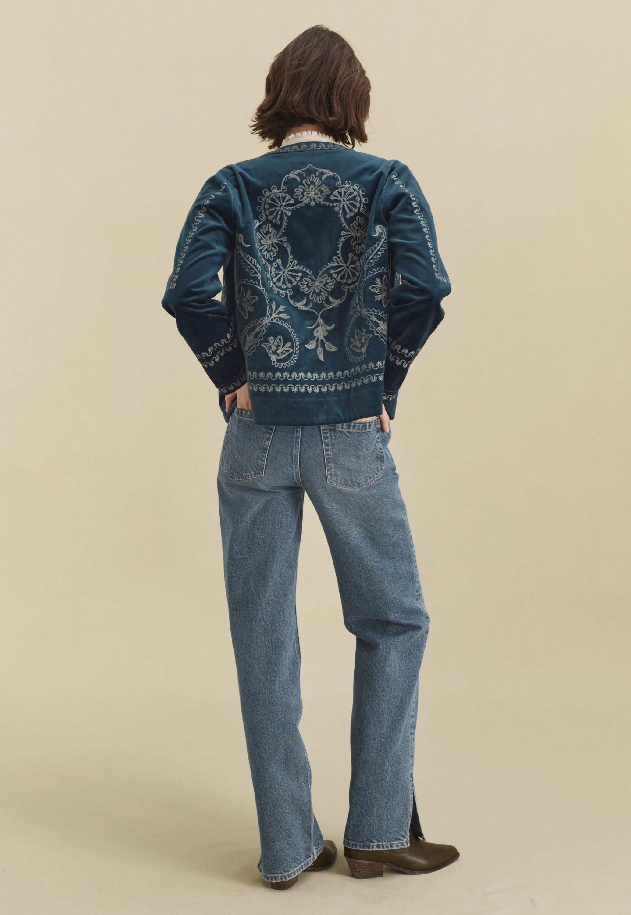 Lace-stitch sweater