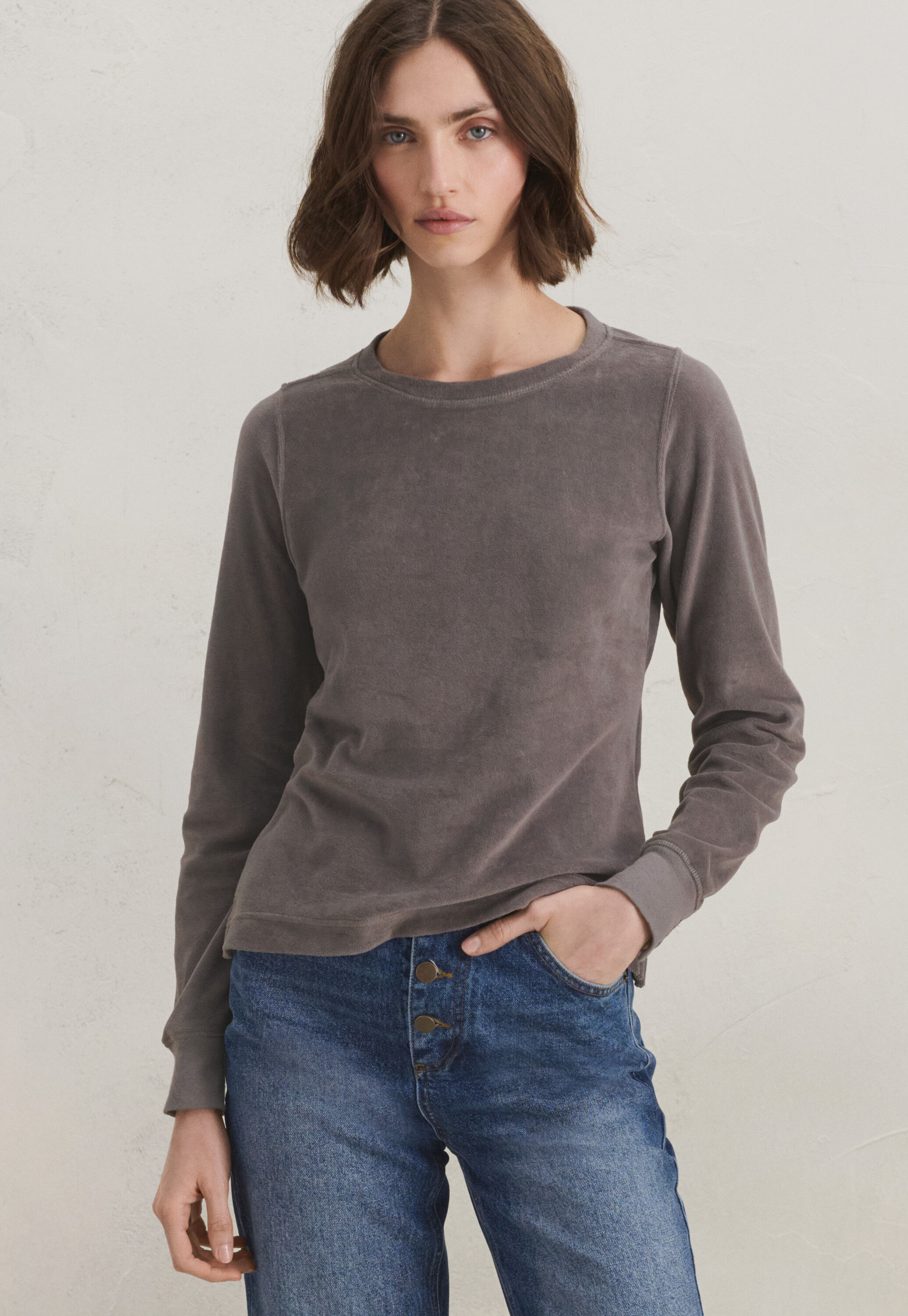 Lace-stitch sweater