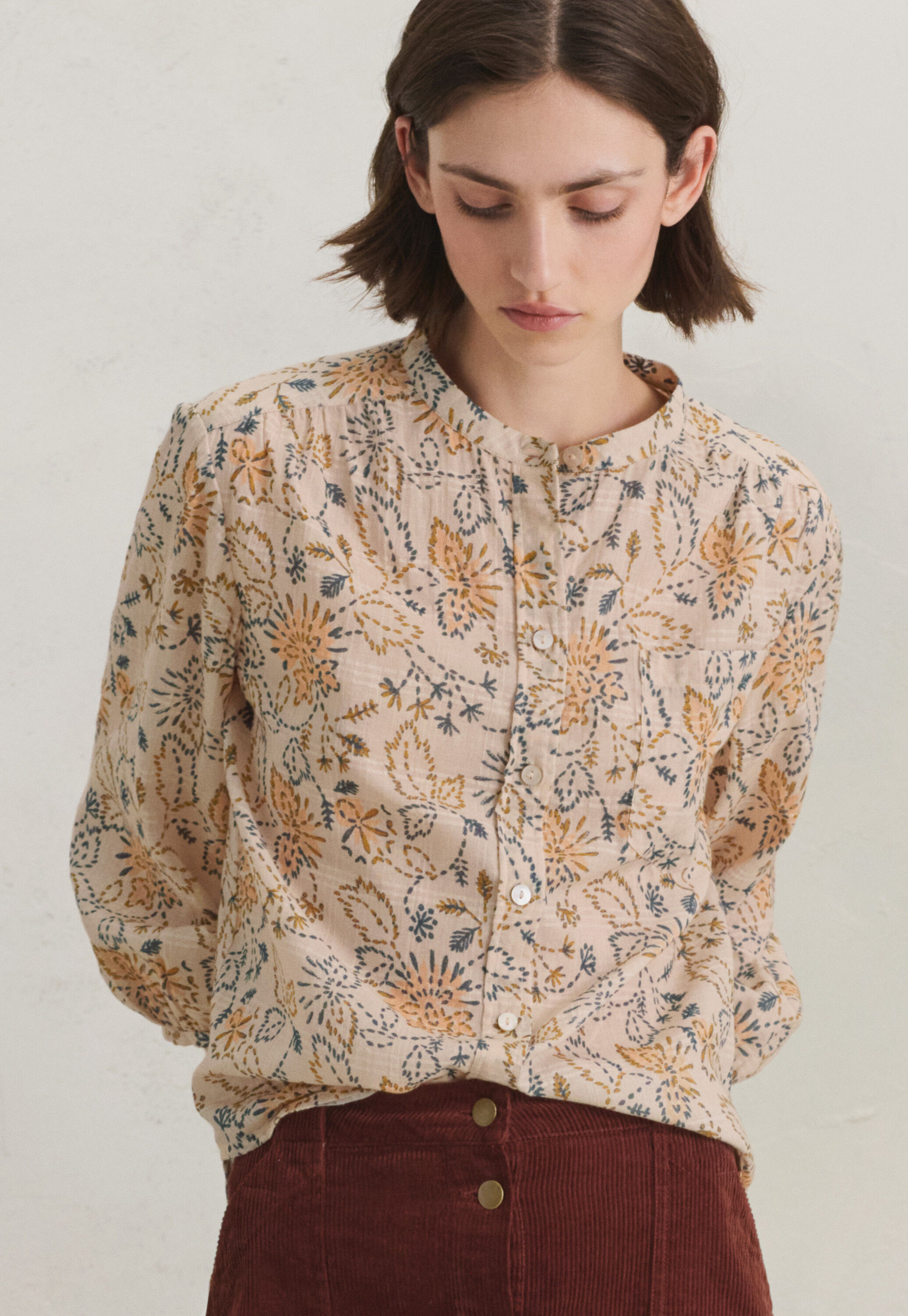 Lace-stitch sweater