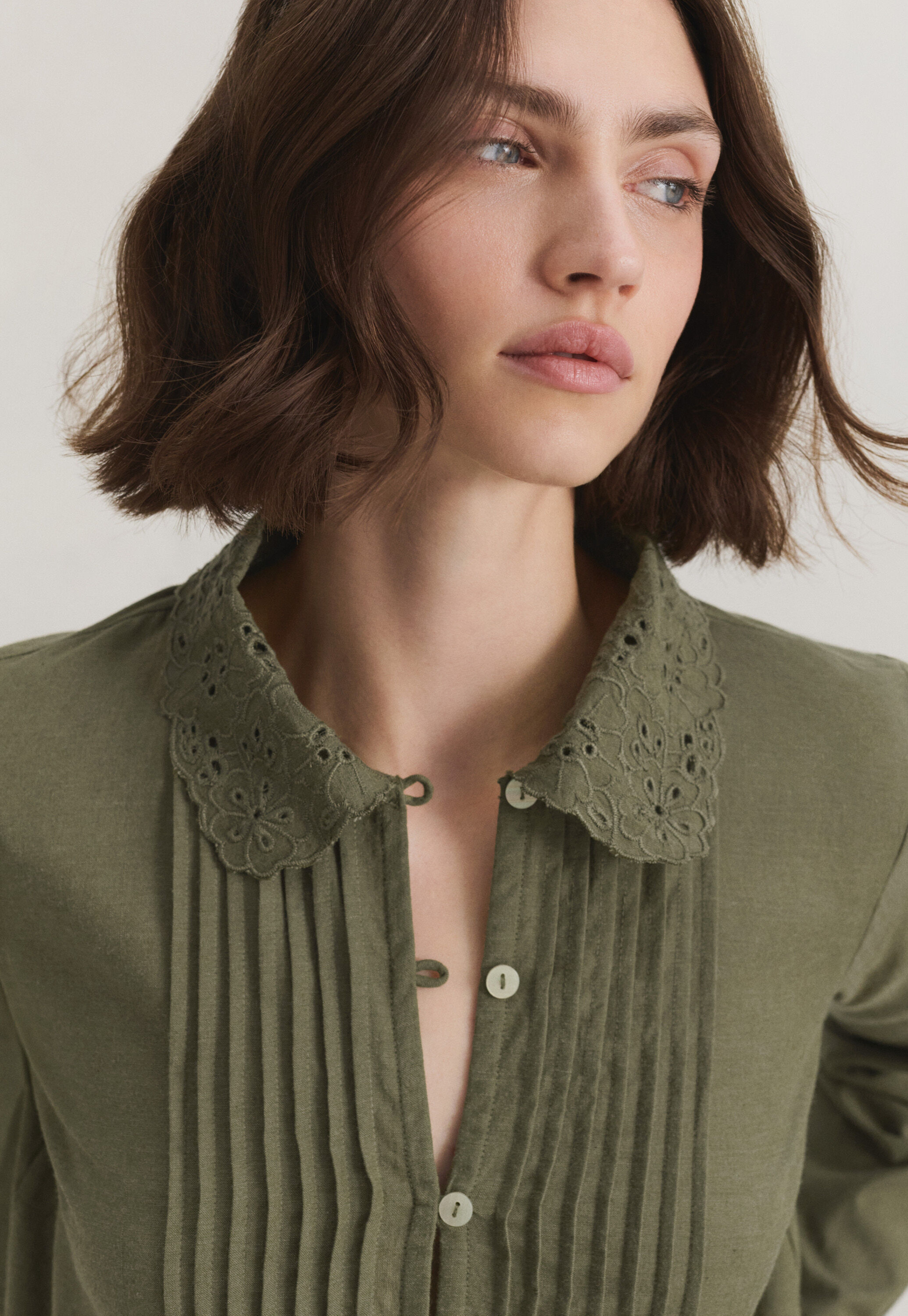 Lace-stitch sweater