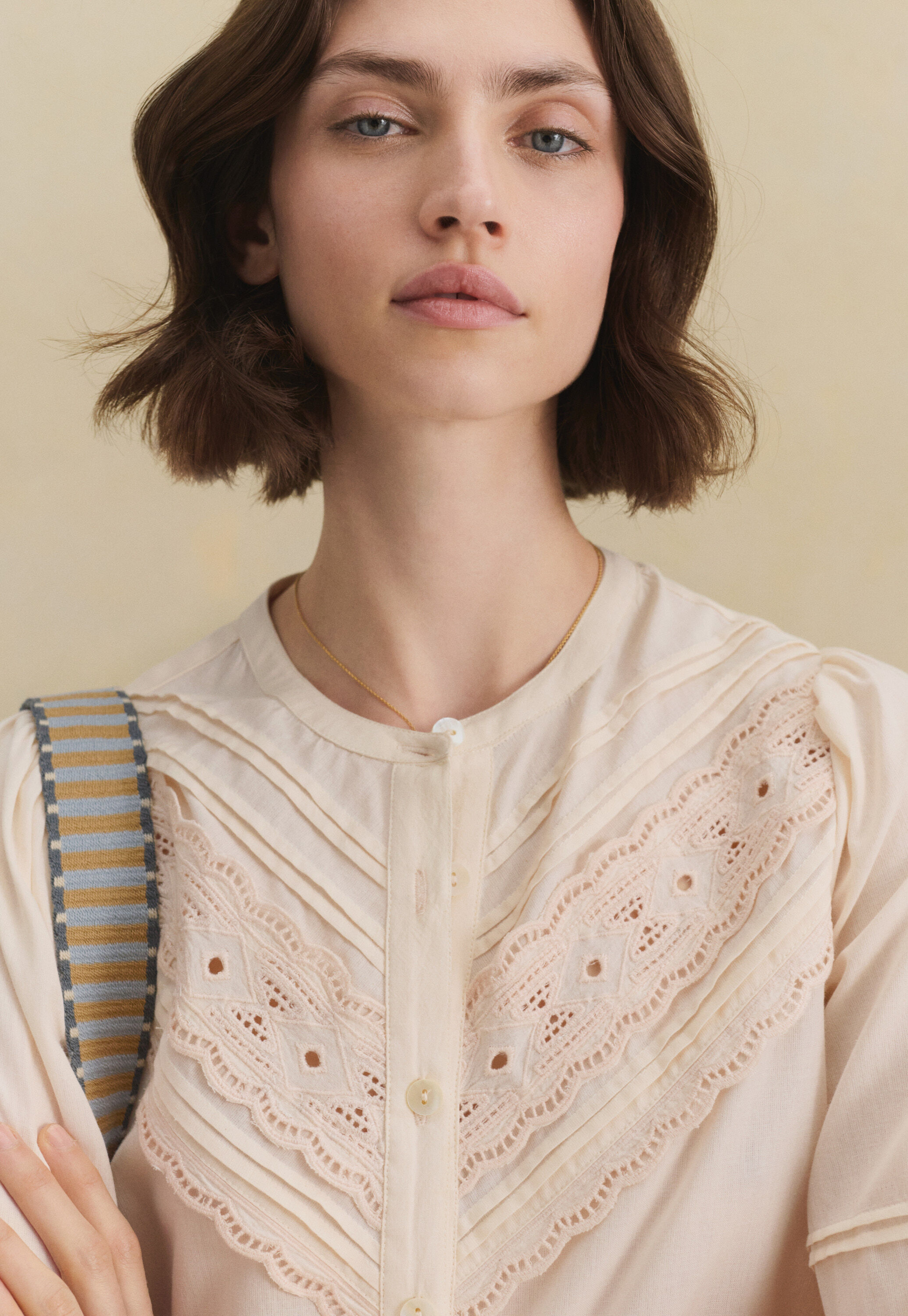 Lace-stitch sweater
