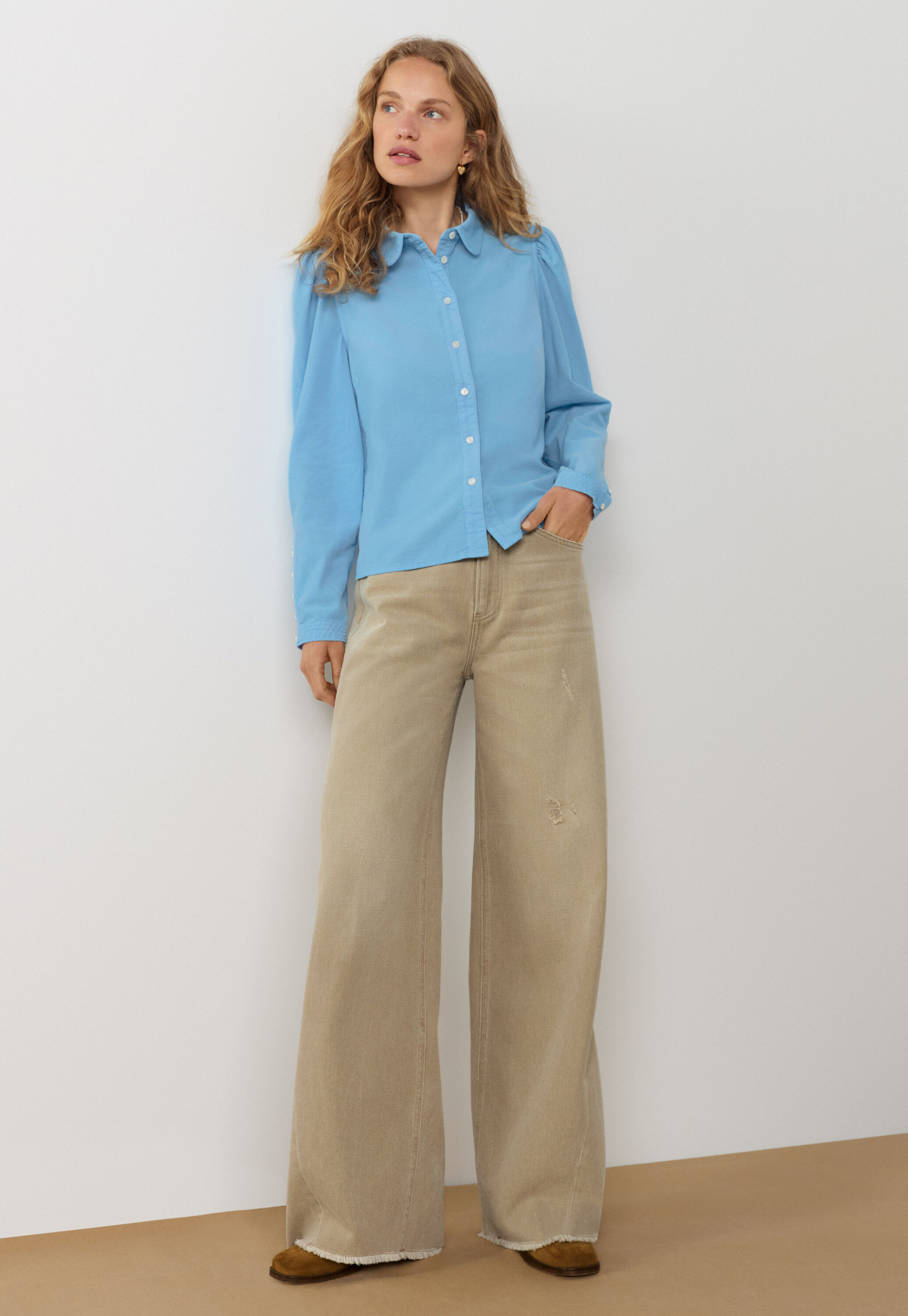 Button-through blouse