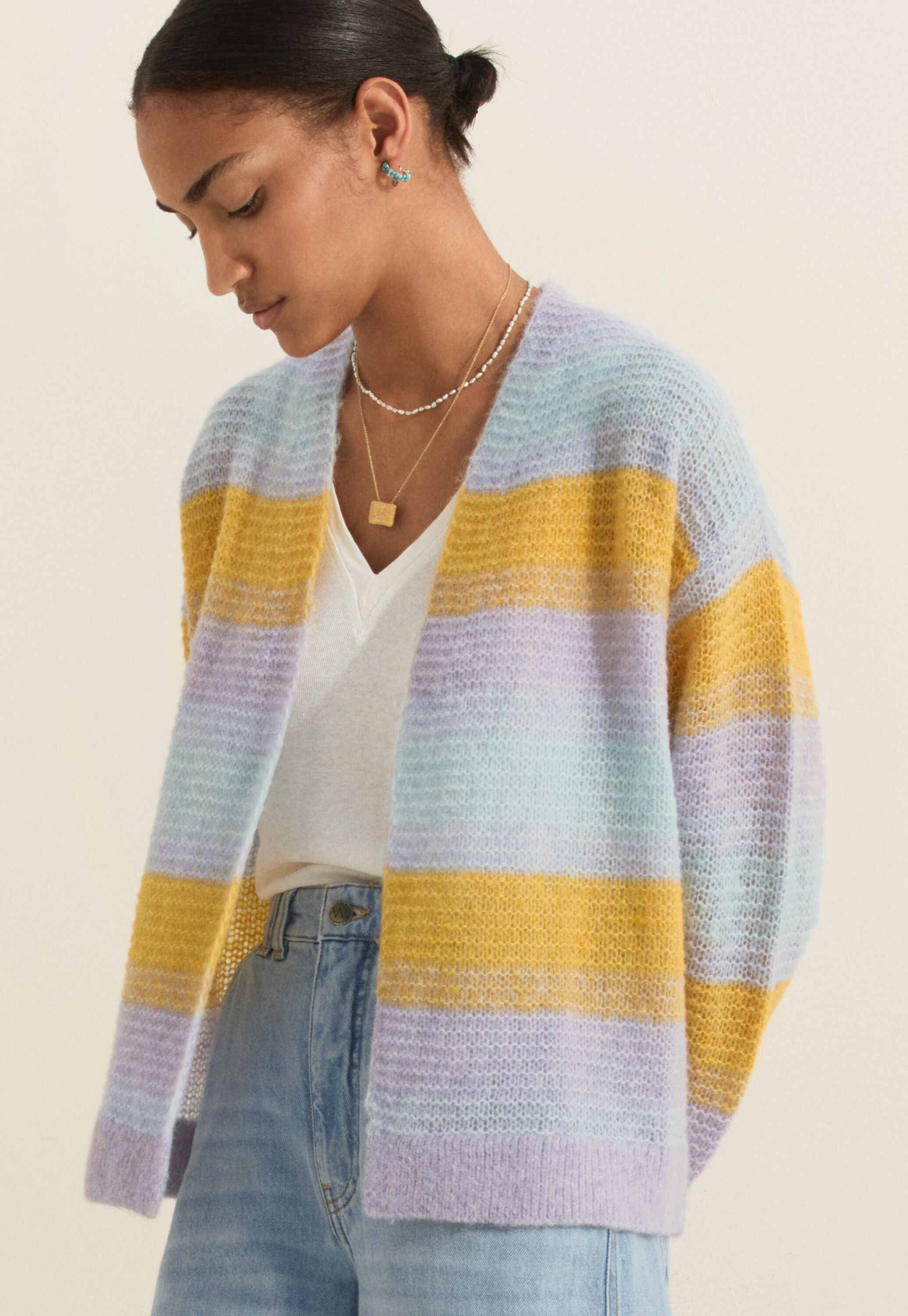 Cable-stitch cardigan