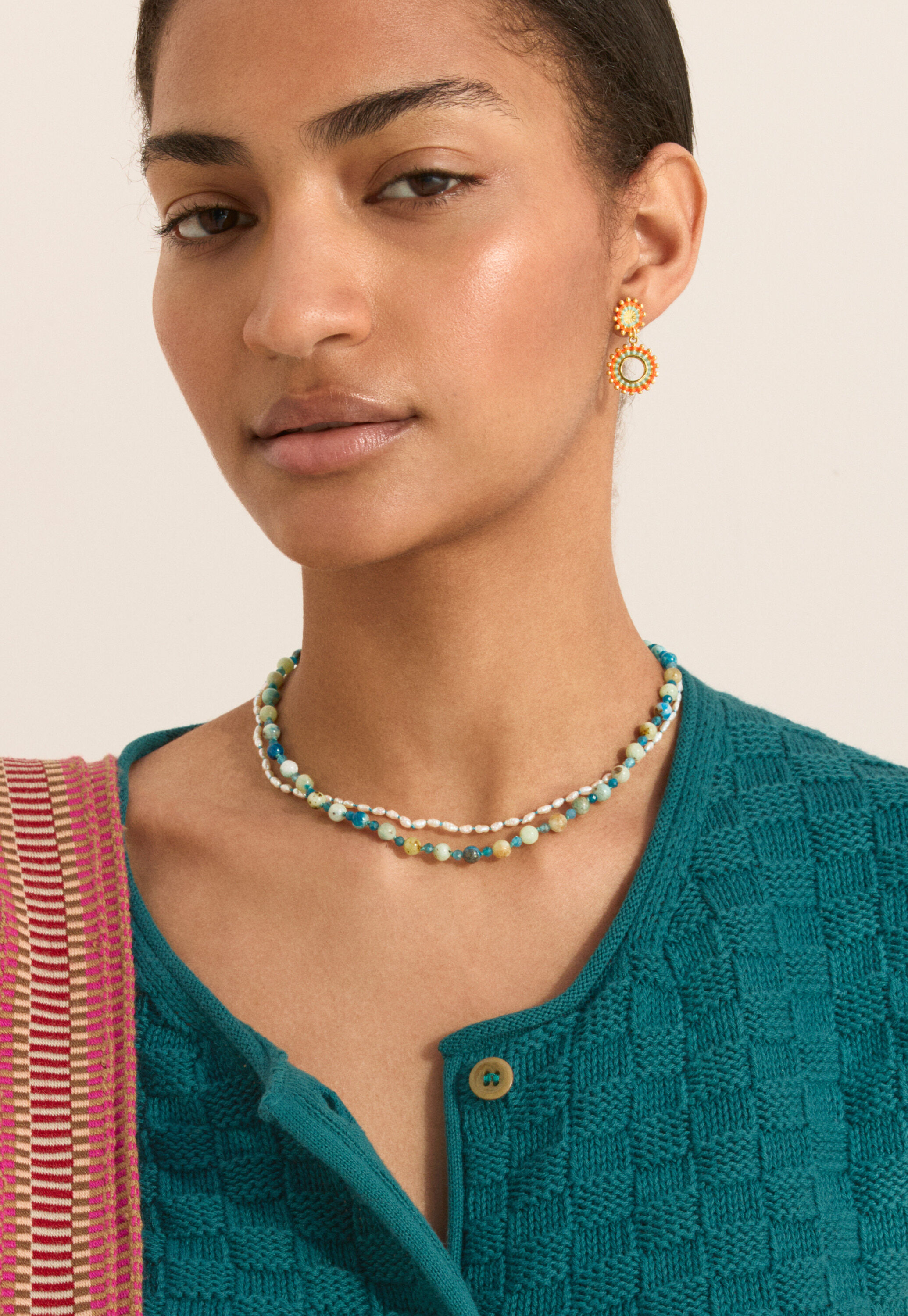 Pendant sunburst earrings