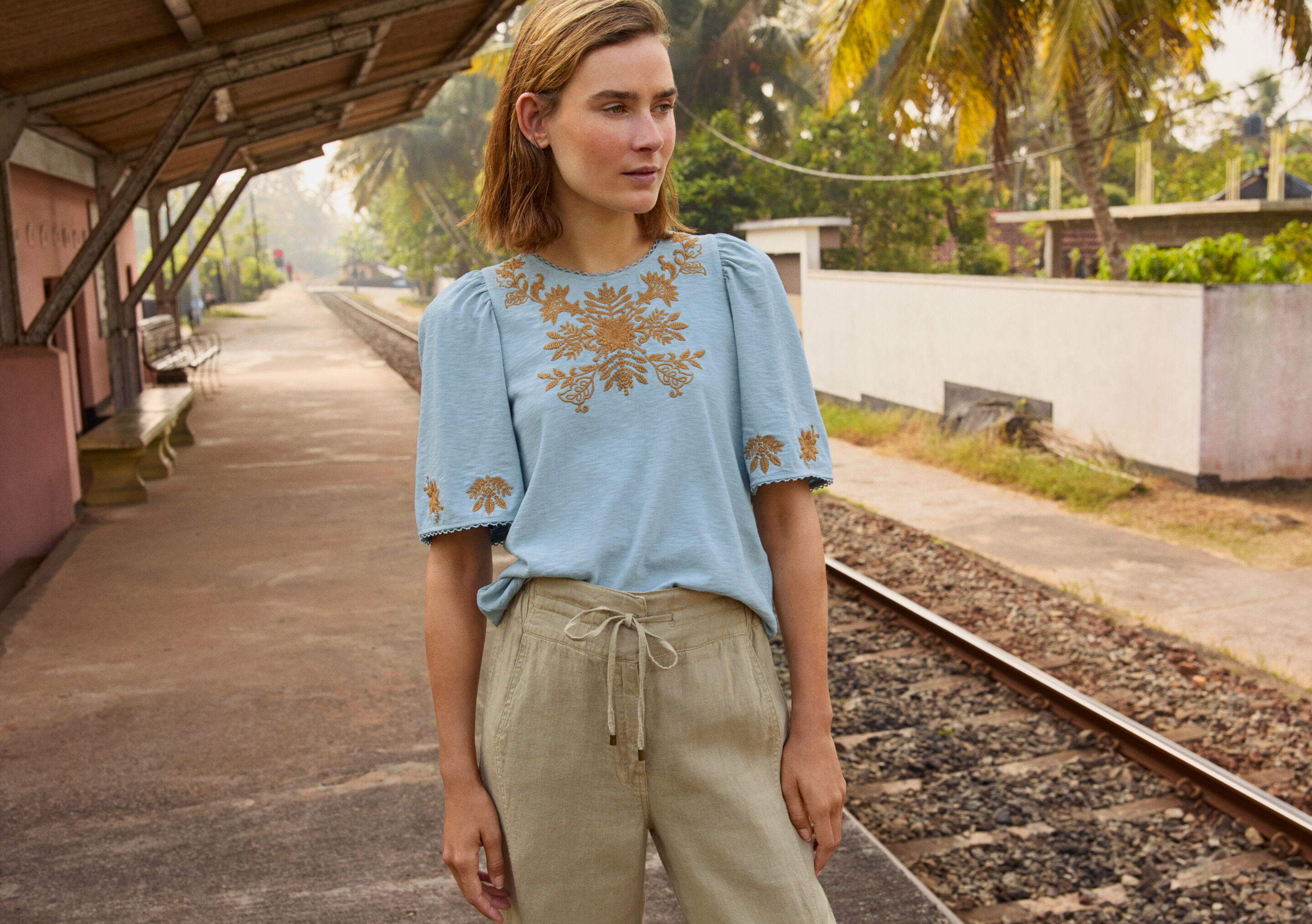 High-neck top