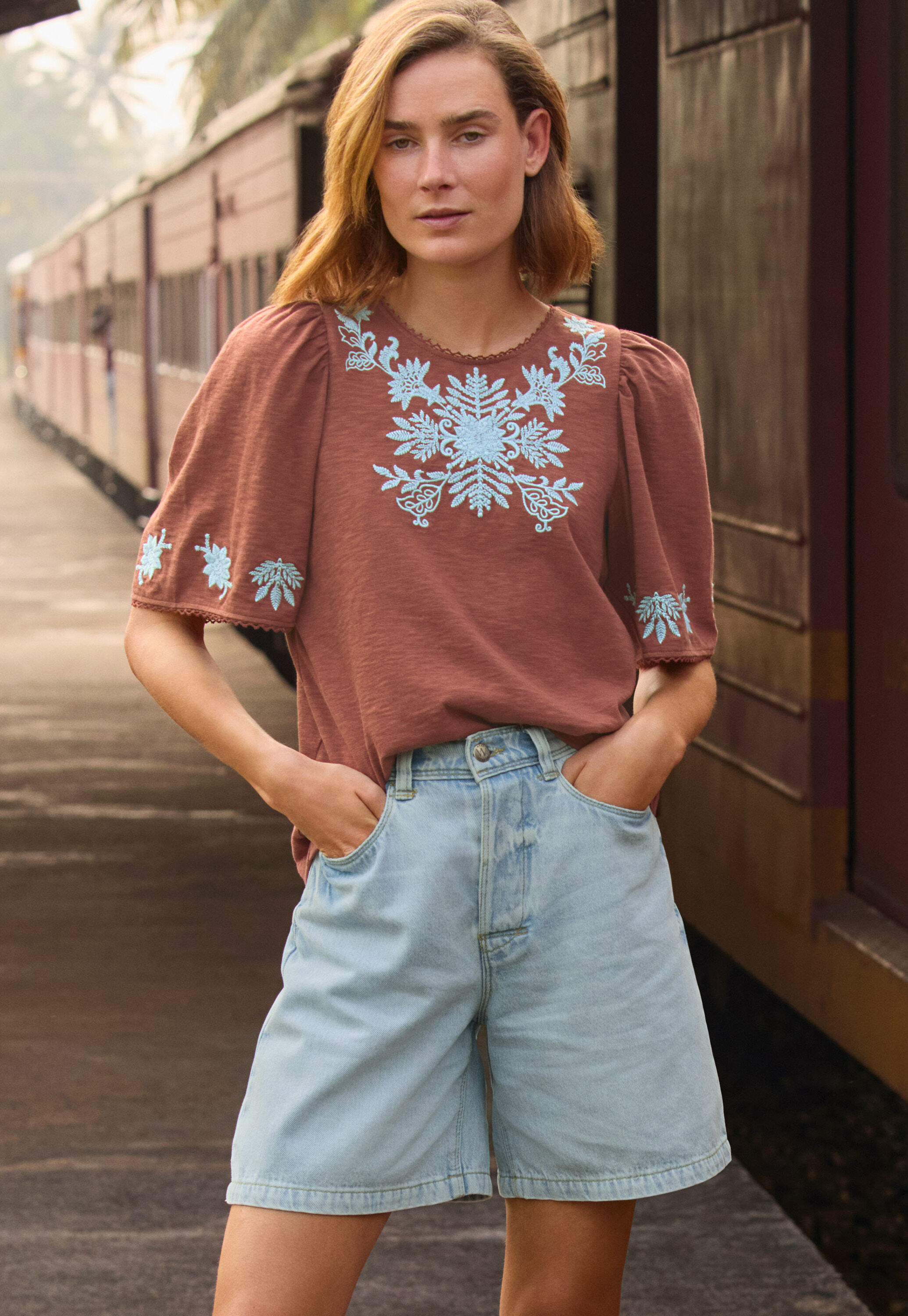 High-neck top