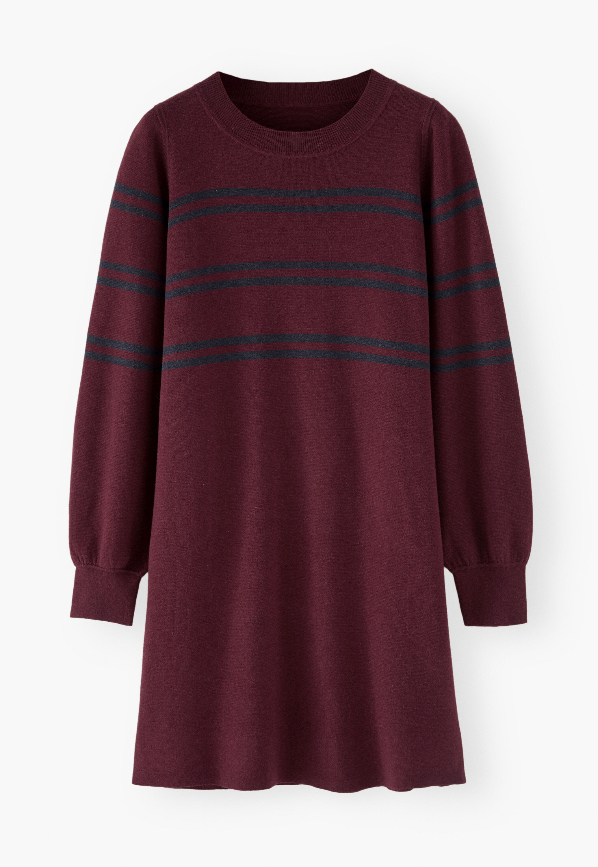 Striped dress, Burgundy, large