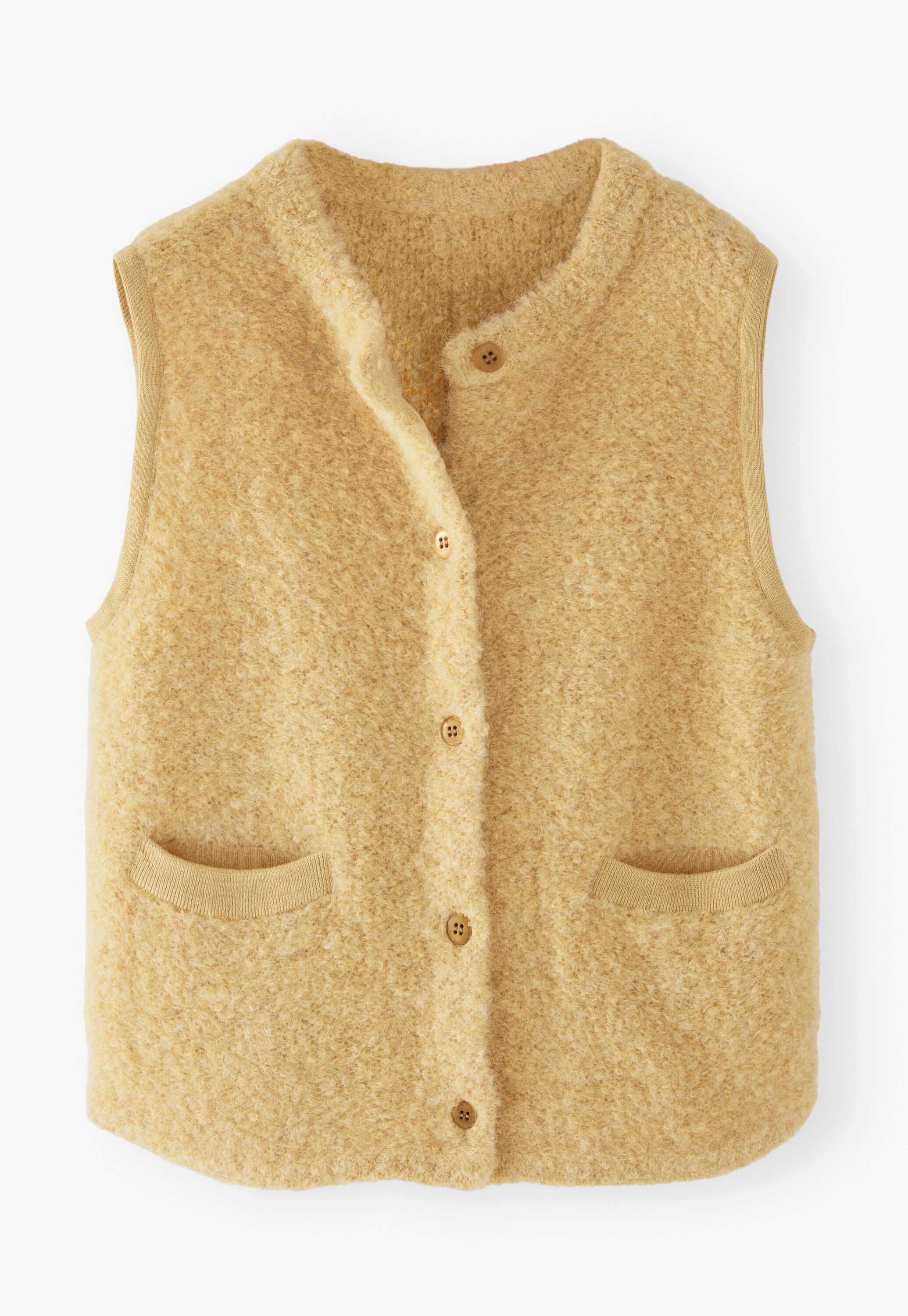 Knitted gilet, Sand yellow, large
