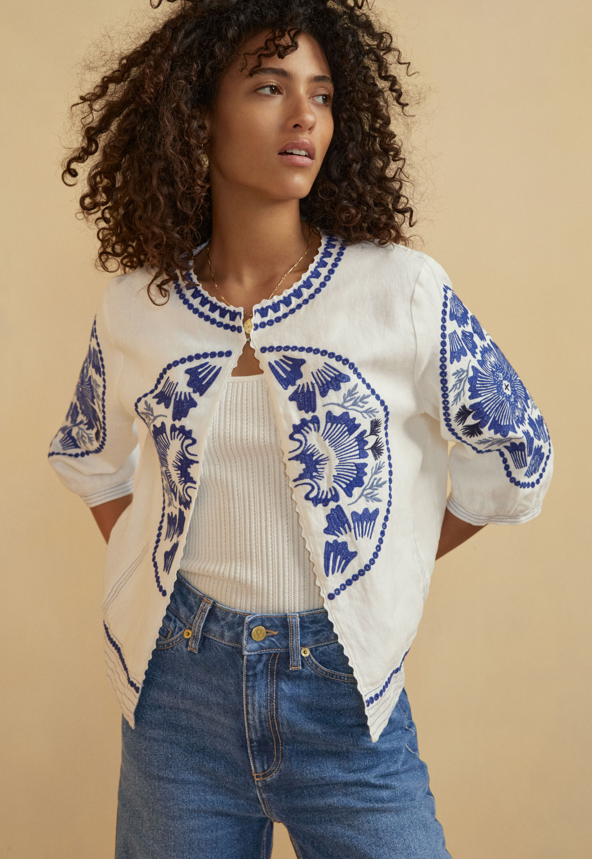Cable-stitch cardigan